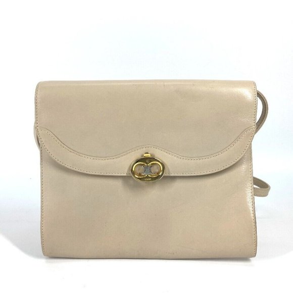 CELINE Pochette Bag Crossbody Triomphe Vintage 2WAY Clutch Bag Shoulder Bag - Picture 1 of 12